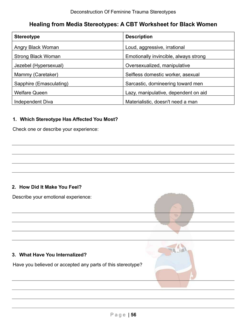 Emotional Baggage Redefined, Girl Baggage Workbook: Deconstructing Common Stereotypes